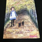 作品黒Tシャツ　赤毛のアンとお散歩にゃ