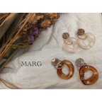 作品gold ring &  marble  chain  pierce