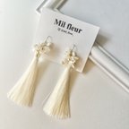 作品White tassel  pierce/earring