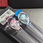 作品【新作・再販】ピンク&ライトブルーのクラゲ・ガラススプーンマドラーセット（化粧箱付き）