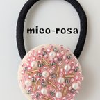 作品大人のビーズ刺繍　ヘアゴム