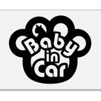 作品ネコの肉球　Baby in Car　カッティングステッカー【黒色】