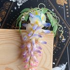 作品【1点のみ】リアル藤の花の櫛かんざし　ヘアコーム