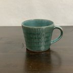作品陶器　緑青マグカップ