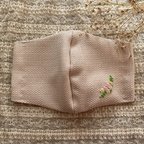 作品花刺繍の立体布マスク