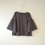 作品Autumn cottonフリル袖ブラウス✦選べる35色✦人気チャコール