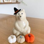 作品しろくま貯金箱のハロウィン帽