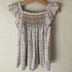 作品スモッキング刺繍リバティのブラウス