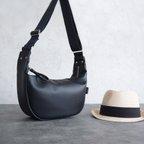 作品エコレザー2wayまんまるワンショルダーバッグ（MONOTONE）コンパクトで大容量【hobo bag】