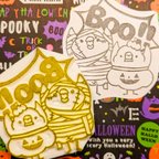 作品インコとフィンチ『ハロウィンパーティ』はんこ🎃