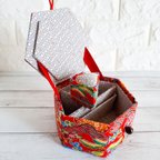 作品ほっこり可愛いお針箱　『琉球紅型柄』　六角の裁縫箱
