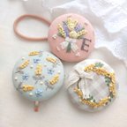 作品刺繍アクセサリー『ミモザ』