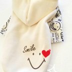 作品sale【再販6５】☆名入れ無料☆スマイル×smileパーカー☆選べる袖２COLOR