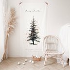 作品T011 【 Christmas Tree Tapestry Type-B Big 】 クリスマスタペストリー クリスマスツリー 飾り付け 縦向き 大きめ