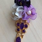 作品紫の花の簪