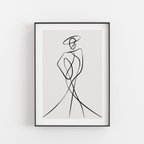 作品【0637】アートポスター　Woman Body Minimalist Drawing Art Print　Part 3 北欧　モノトーン　海外インテリア