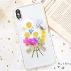 作品【多機種対応】 ＊本物のお花＊ 植物図鑑 押し花スマホケース iPhone15 iPhone14 iPhone13 AQUOS Xperia Galaxy Google Pixel