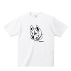 作品柴犬 tシャツ 【名入れ】秋田犬 日本犬 子犬 面白い デフォルメ 一筆書き イラスト 服