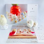 作品【印刷業者様直送】2023年 季節を巡るkumakoオリジナル 卓上カレンダー ／ 羊毛フェルト 