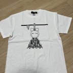 作品新作　てるてる坊主 半袖 繋がる オシャレ かわいい おすすめ 人気 ゼブラ柄　夏　Tシャツ 半袖　ペア　繋がる