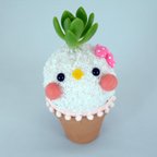 作品【定番ぴよ　大　ピンク】管理簡単！かわいい多肉植物のヒヨコ雑貨コケぴよ