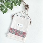 作品インド刺繍リボン＊スマホ(携帯)ショルダー