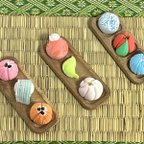 作品粘土和菓子・季節ねりきりマグネット（3種類）