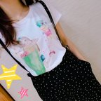 作品※SOLD OUT✦おんなのこイラスト♡Tシャツ(white)