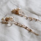 作品bouquet earrings - crystal and pearls