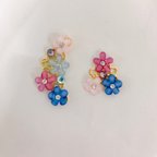 作品花束＊紫陽花 スワロフスキーイヤーカフ＆イヤリングorピアス