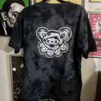 作品Cheko's Bears Tシャツ　Mサイズ「ドットベア」タイダイ柄ブラックVer.