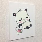 作品イラストパネル  キャンバスプリント   すぴすぴパンダちゃん