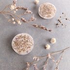 作品《マグネット》Dry flowers round magnet ∗︎*ﾟホワイトシンプル