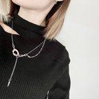 作品oval chain & w chain ⚪︎ Nazkan Pointy necklace.