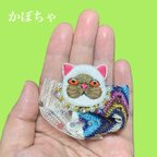 作品【dress up/猫/かぼちゃ】刺繍ポニーフック