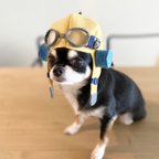 作品小型犬用　パイロット帽子　バナナ