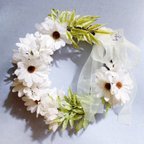 作品¨特集掲載¨【daisy white wreath】デイジー ホワイト リース