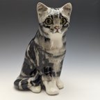 作品英国 ウィンスタンレイキャット トラ猫 陶器製フィギュリン 高さ18cm（サイズ2）