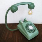 作品緑の黒電話deテーブルランプ