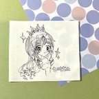 作品No.80『雪のお姫様❄️👸』　手描きイラスト　ペン画　オリジナル　コラージュ素材