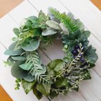作品🌿Wild Green Wreath (29cm)父の日　玄関リース　リモート部屋　結婚　新築祝い　誕生日プレゼント
