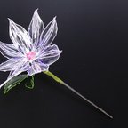 作品テッセン クレマチス 髪飾り かんざし ディップアート flower  和装 ドレス