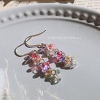 作品 【 ピアス イヤリング 】レインボー カラフル 大人可愛い  カラフルピアス シンプルアクセサリー キラキラ 夏アクセサリー 春アクセサリー  カジュアル 