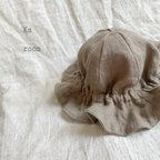 作品【新作】スラブチョコのヒラヒラチューリップハット ⧉キッズハットベビーハット 帽子 夏 ガーゼ ポコポコガーゼ
