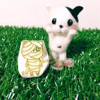 作品【消しゴムはんこ】ハロウィン　ミイラにゃんこ