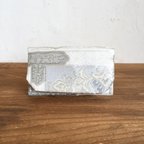 作品ﾉﾁﾎﾄﾞ米袋の二つ折りマルチカードケース／キーケース（着物の帯）