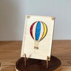 作品『気球』【真鍮金具×アクリル×木のアートパネル】ご自宅やプレゼントに☆