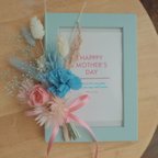 作品【Mother's day gift】flower photo frame / 母の日　プリザーブドフラワー、ドライフラワー　フレーム、写真立て、カーネーション、母の日ブーケ