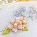 作品春色〜葉っぱ揺れる桜ブローチ