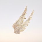 作品H3260 美品 キラキラ 天使のはね ブローチ/ゴールド
